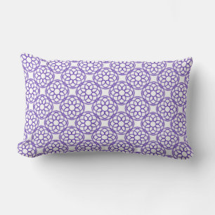 Coussin Rectangle Motif géométrique sans couture blanc violet
