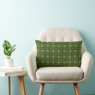 Coussin Rectangle Motif géométrique vert forêt