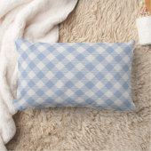 Coussin Rectangle Motif Gingham Bleu Clair Imprimé Carreaux Classiqu (Couverture)