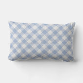 Coussin Rectangle Motif Gingham Bleu Clair Imprimé Carreaux Classiqu (Verso)