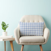 Coussin Rectangle Motif Gingham Bleu Clair Imprimé Carreaux Classiqu (Chaise)