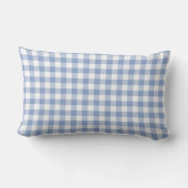 Coussin Rectangle Motif Gingham Bleu Clair Imprimé Carreaux Classiqu (Verso)