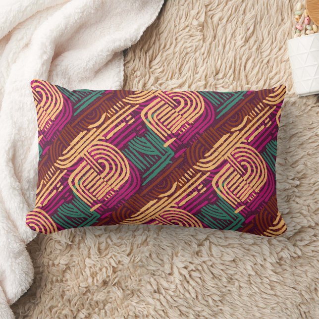 Coussin Rectangle Motif graphique géométrique afrocentrique (Créateur téléchargé)