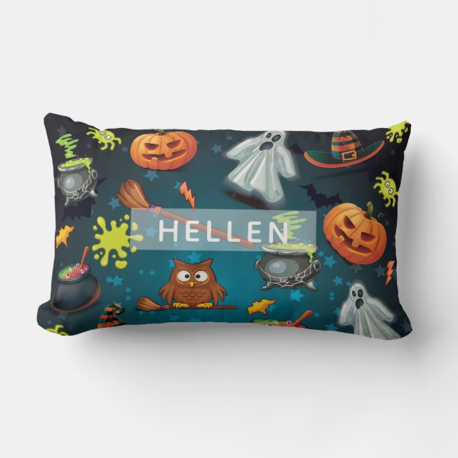 Coussin Rectangle Motif Halloween personnalisé (Recto)