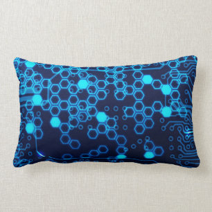 Coussin Rectangle Motif hexagonal de carte de circuit électronique b
