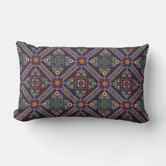 Coussin Rectangle motif hongrois de broderie (Recto)