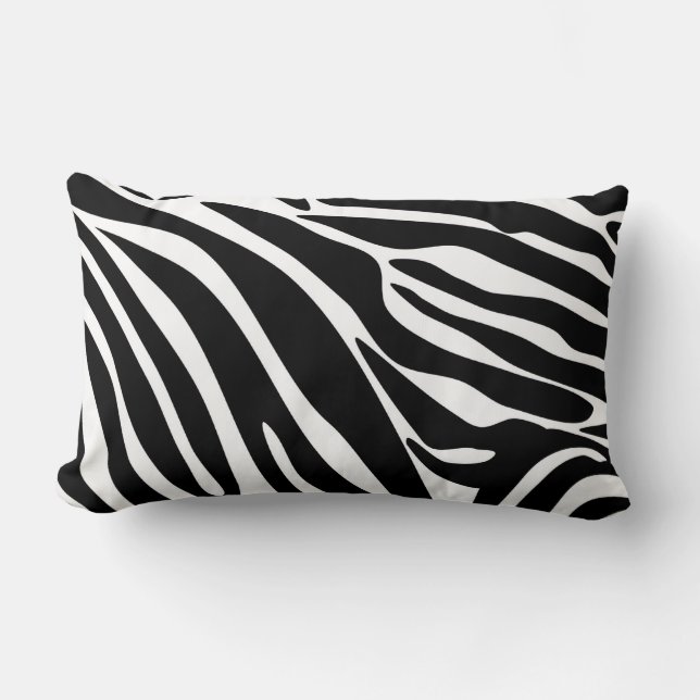 Coussin Rectangle Motif imprimé zèbre noir (Recto)