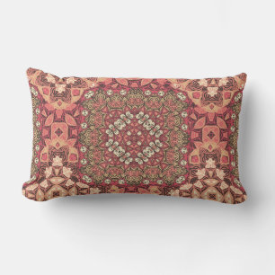 Coussin Rectangle Motif indien abstrait médaillon. Boho et gypsy 