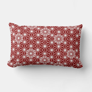 Coussin Rectangle Motif japonais Asanoha - rouge foncé