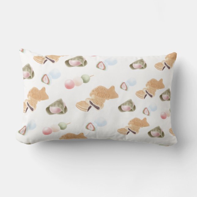 Coussin Rectangle Motif japonais Wagashi (Recto)