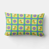 Coussin Rectangle Motif joli de abeille et fleur de dessin animé (Verso)
