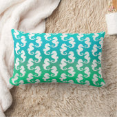 Coussin Rectangle Motif joli hippocampe sur bleu vert (Couverture)