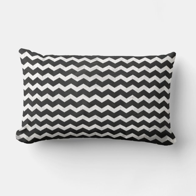 Coussin Rectangle Motif Kohl Black Chevron (Recto)