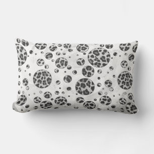 Coussin Rectangle Motif Léopard à pois noir et blanc