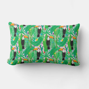 Coussin Rectangle Motif lumineux tropical transparent dessiné à la m