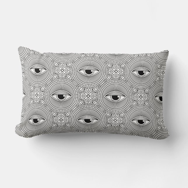 Coussin Rectangle Motif Mandala (Recto)