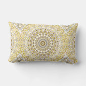 Coussin Rectangle Motif Mandala jaune or (Verso)