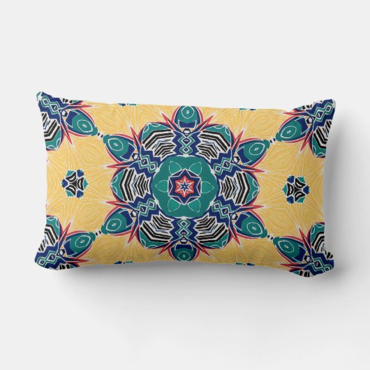 Coussin Rectangle Motif Mandala Kaleidoscope (Verso)