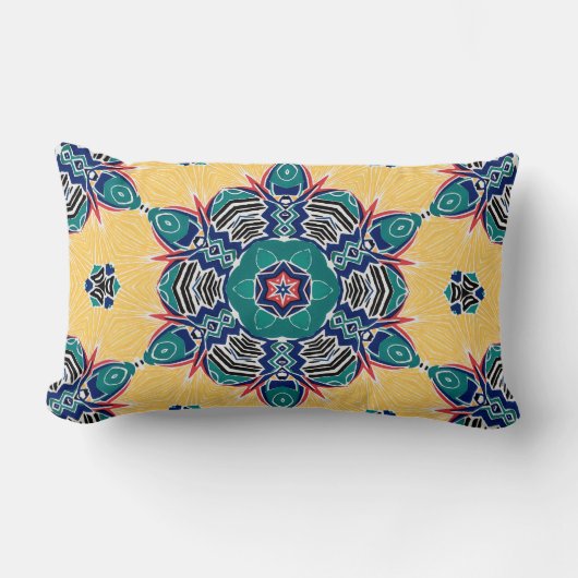 Coussin Rectangle Motif Mandala Kaleidoscope (Recto)