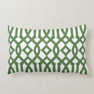 Coussin Rectangle Motif moderne blanc et vert Trellis