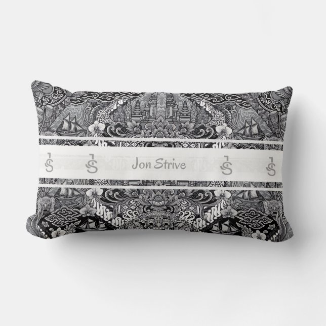 Coussin Rectangle Motif moderne de BATIK (Recto)