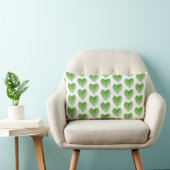 Coussin Rectangle Motif moderne de feuille de coeur vert sur blanc (Chaise)
