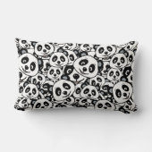 Coussin Rectangle Motif moderne de panda ours en noir et blanc migno (Verso)