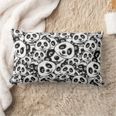 Coussin Rectangle Motif moderne de panda ours en noir et blanc migno (Couverture)
