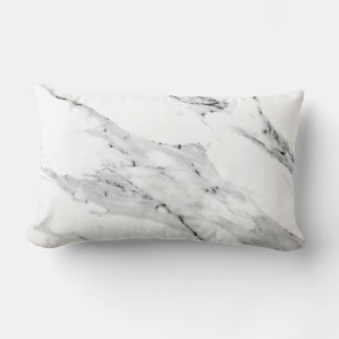 Coussin Rectangle Motif moderne en marbre blanc gris noir
