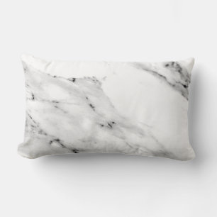 Coussin Rectangle Motif moderne en marbre blanc gris noir