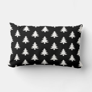 Coussin Rectangle Motif moderne Noir et Blanc Arbre de Noël