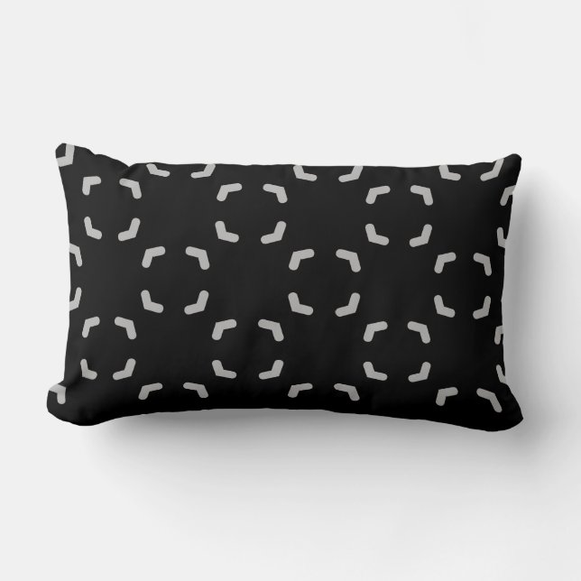 Coussin Rectangle Motif noir et argent (Recto)