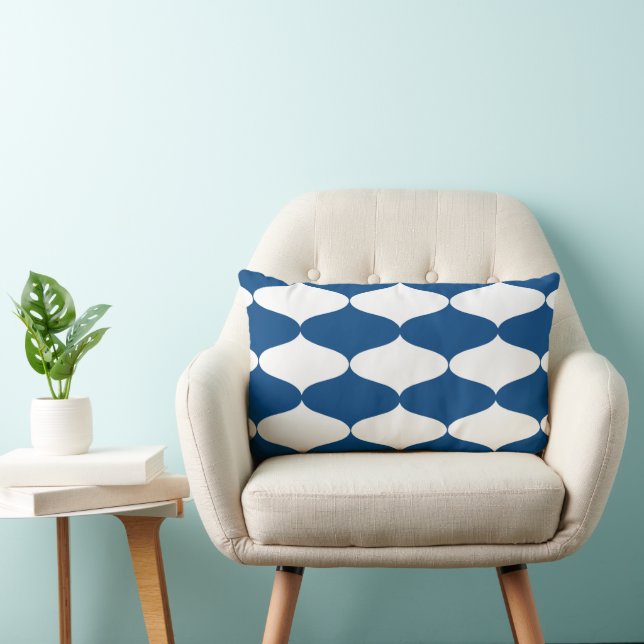 Coussin Rectangle Motif Ogee Interlocké Moderne du Milieu du Siècle (Chaise)