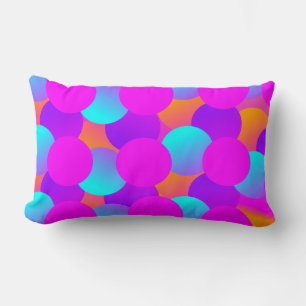 Coussin Rectangle Motif ombré à bulles pour enfants Neon Dots