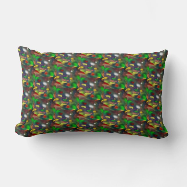 Coussin Rectangle Motif opal noir moderne (Recto)