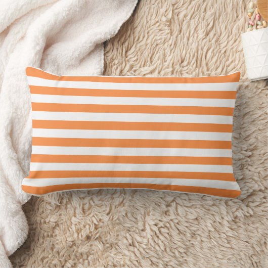Coussin Rectangle Motif orange et blanc de rayure (Couverture)