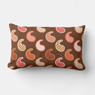 Coussin Rectangle Motif Paisley moderne, Tons de la Terre, Brown de 