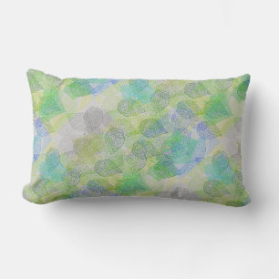 Coussin Rectangle motif plante A02.b Feuille LGrey BG