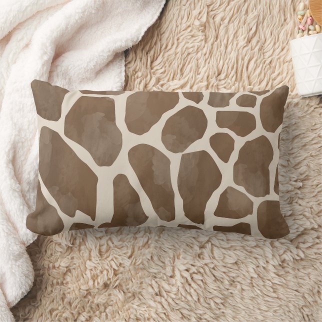 Coussin Rectangle Motif Poster de animal de Giraffe d'aquarelle (Couverture)