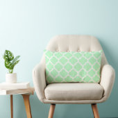 Coussin Rectangle Motif Quatrefoil Marocain Blanc Menthe #5 (Chaise)