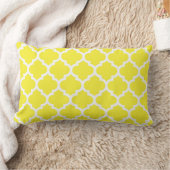 Coussin Rectangle Motif Quatrefoil Marocain Jaune Blanc #5 (Couverture)
