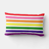 Coussin Rectangle Motif rayé arc-en-ciel et blanc prépa (Verso)