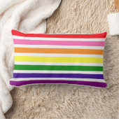 Coussin Rectangle Motif rayé arc-en-ciel et blanc prépa (Couverture)