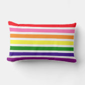 Coussin Rectangle Motif rayé arc-en-ciel et blanc prépa (Recto)