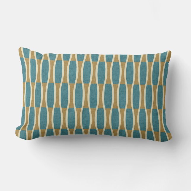 Coussin Rectangle Motif rétro Mid-Century Moderne (Recto)