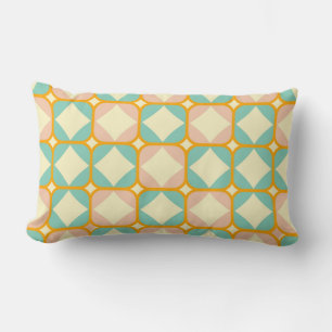 Coussin Rectangle Motif rétro sans couture avec des carrés arrondis