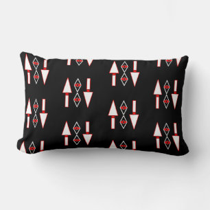 Coussin Rectangle Motif rouge et noir, inspiration tendance