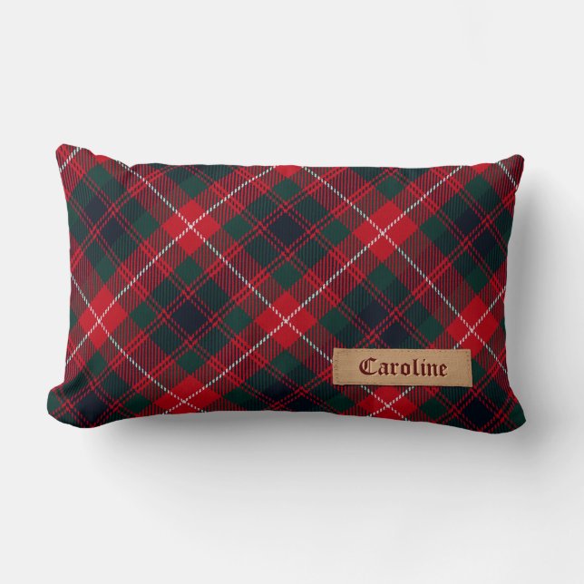 Coussin Rectangle Motif royal de Stewart de tartan rouge classique (Recto)