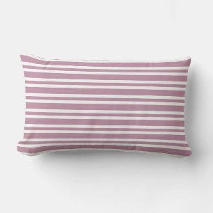 Coussin Rectangle Motif sans couture à rayures blanches et violettes