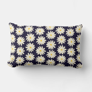 Coussin Rectangle Motif sans couture avec des fleurs dessinées à l
